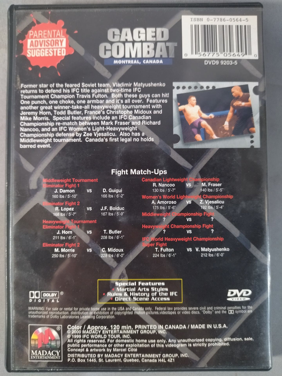 IFC CAGED COMBAT MONTREAL、CANADA