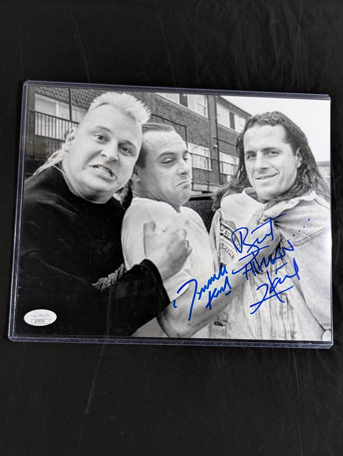 The Dynamite Kid and "Hitman" Bret Hart 2 hand signed autographs Pro-Photo (3)