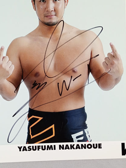 Yasufumi Nakanoue  hand signed autograph WRESTLE-1  Official Pro-Photo  (A-1)
