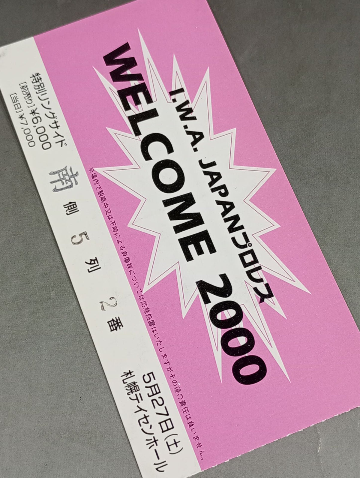 I.W.A. JAPAN Pro Wrestling  "WELCOME 2000"