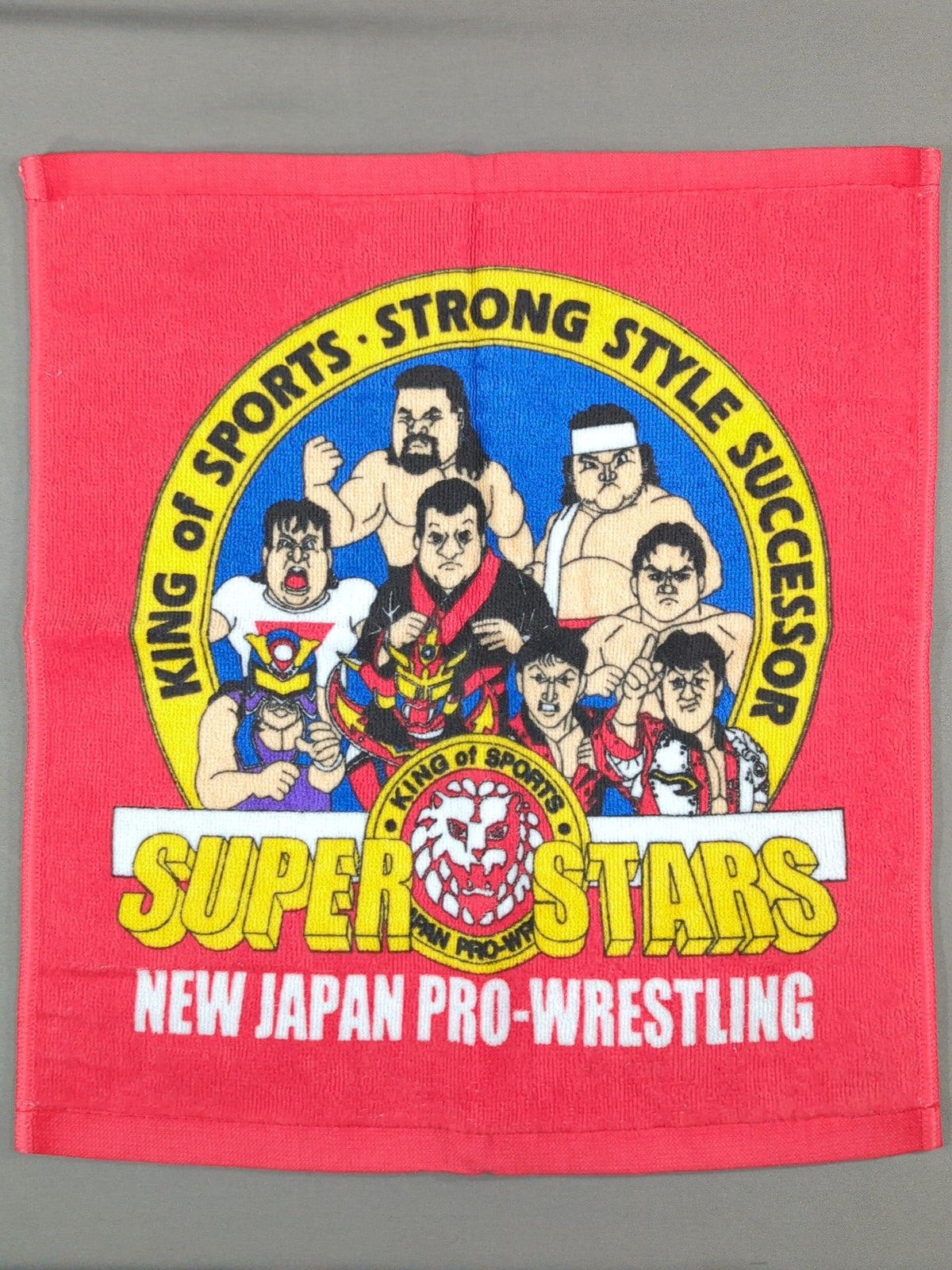 ★当時モノ★ 新日本プロレス「SUPER STARS」選手イラストハンドタオル
