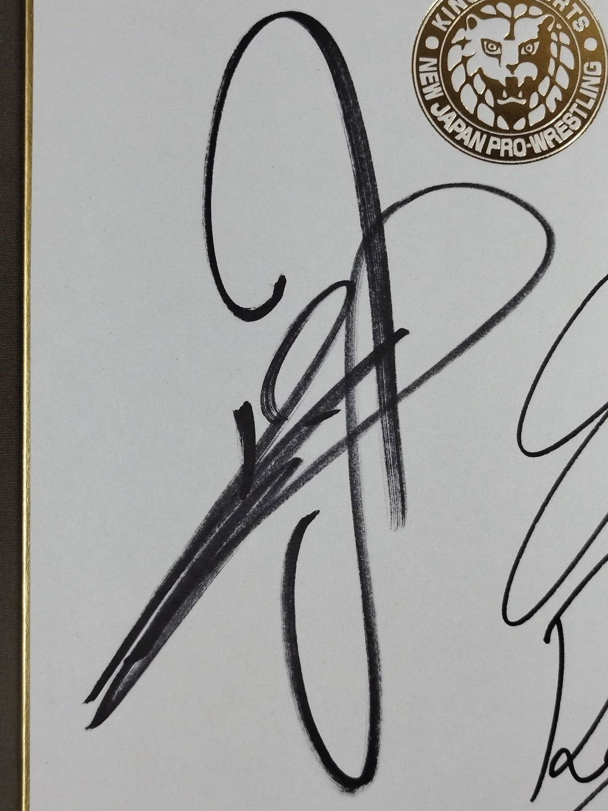 Yoshinobu Kanemaru  and Lion Mark Shikishi ( Autograph board ) )