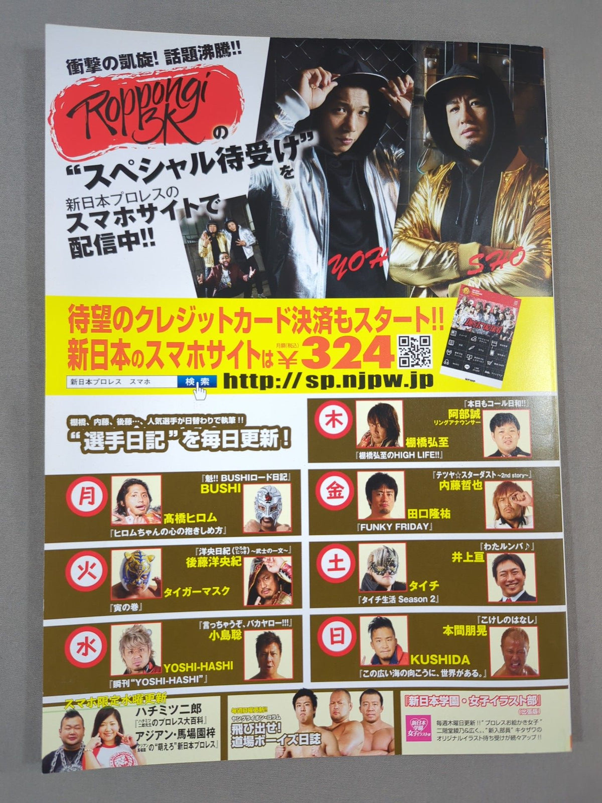 【Michiyuki Oka hand signed autograph 】NJPW OFFICIAL MAGAZINE 2017 Vol.7