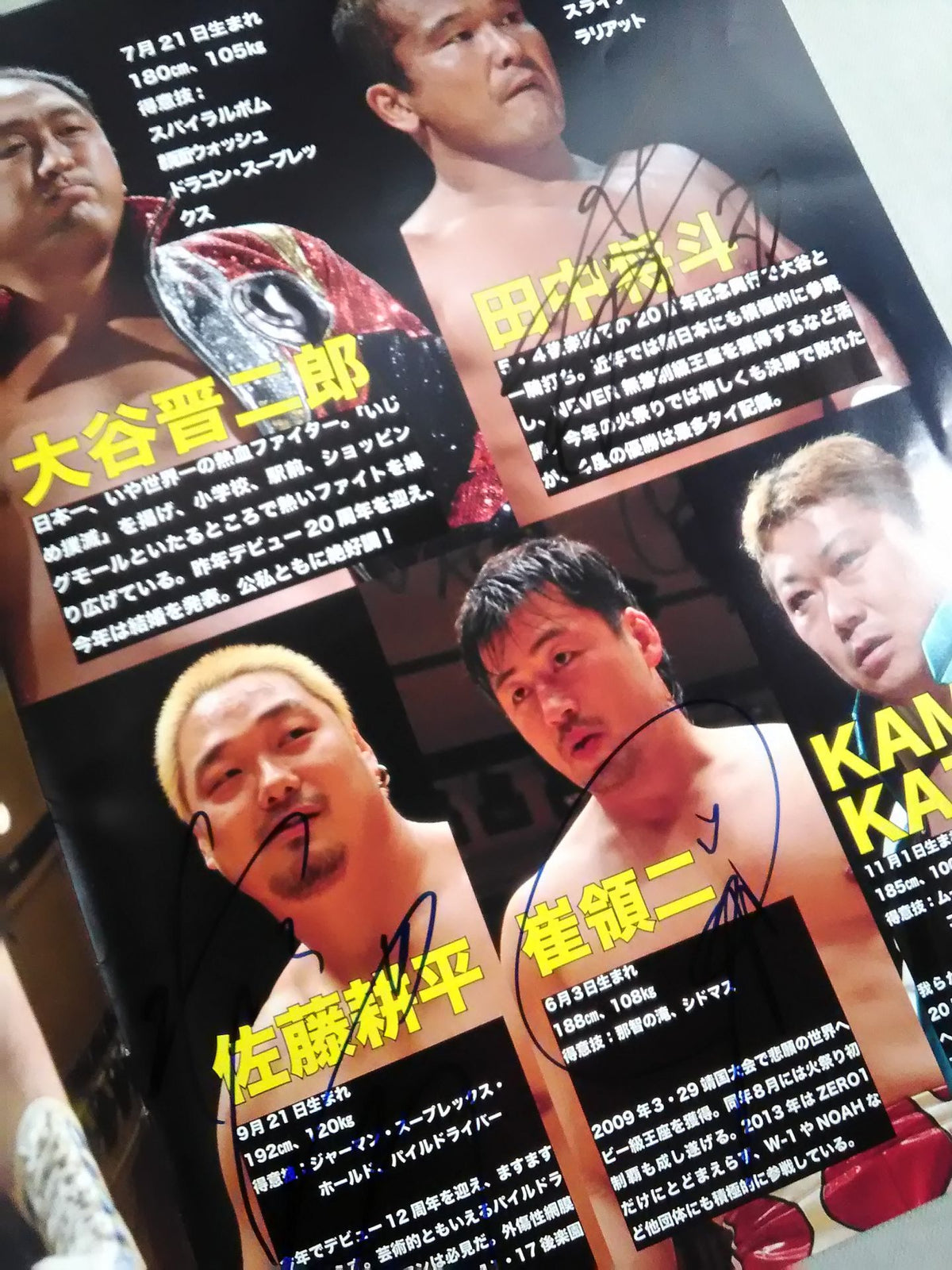 [4 fighters hand signed autograph Land of the Gods Shimane Tour