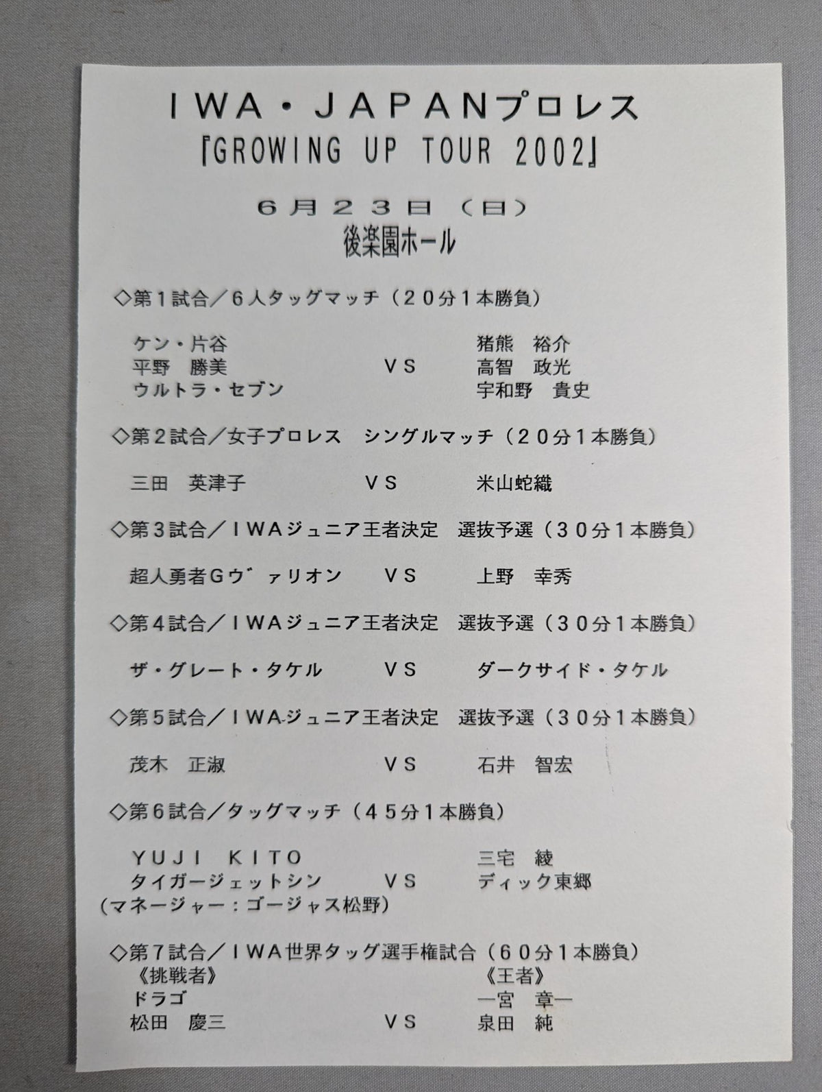 IWA Japan 2002 Official Guide