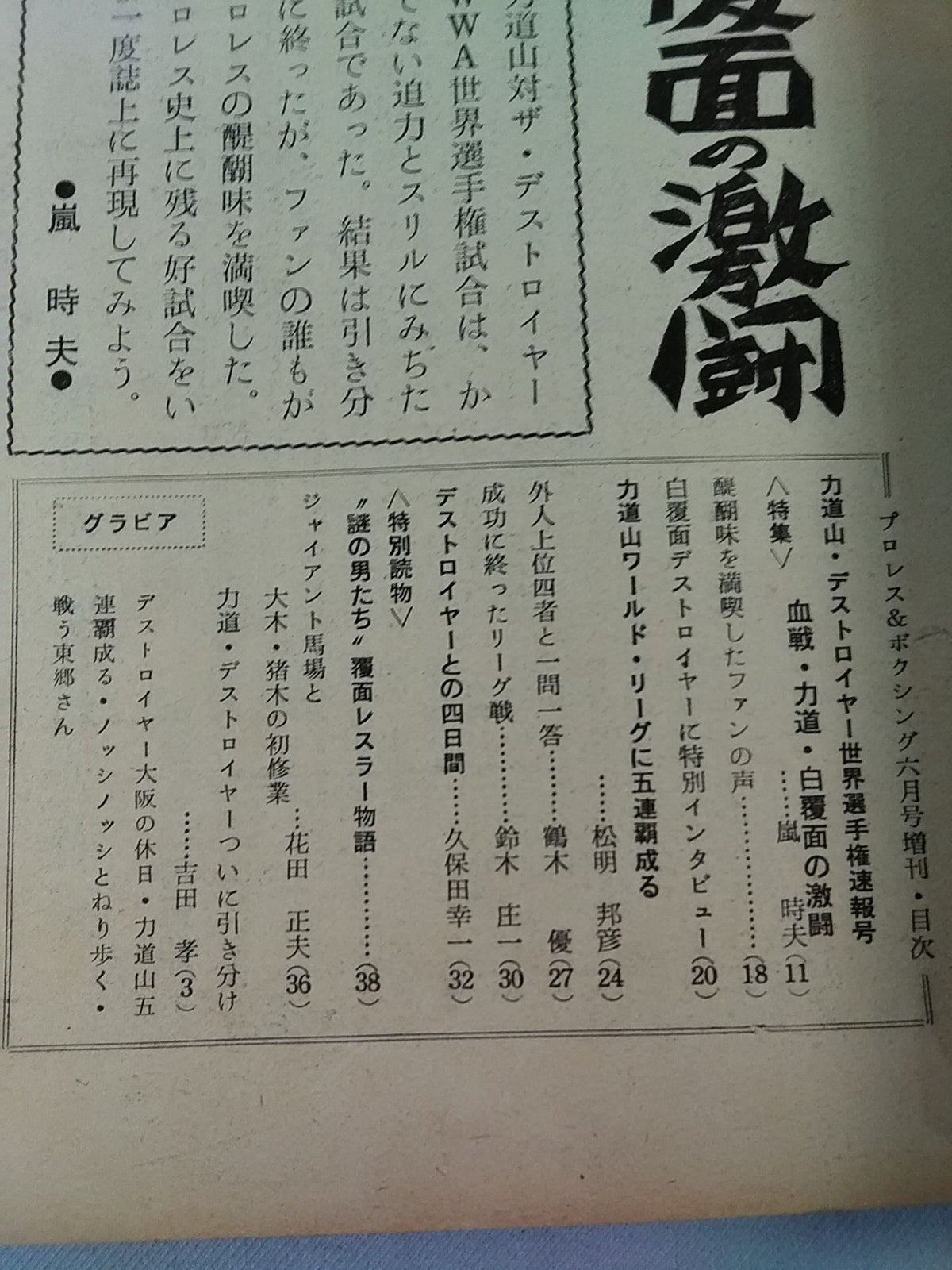 プロレス＆ボクシング 1963年6月号増刊