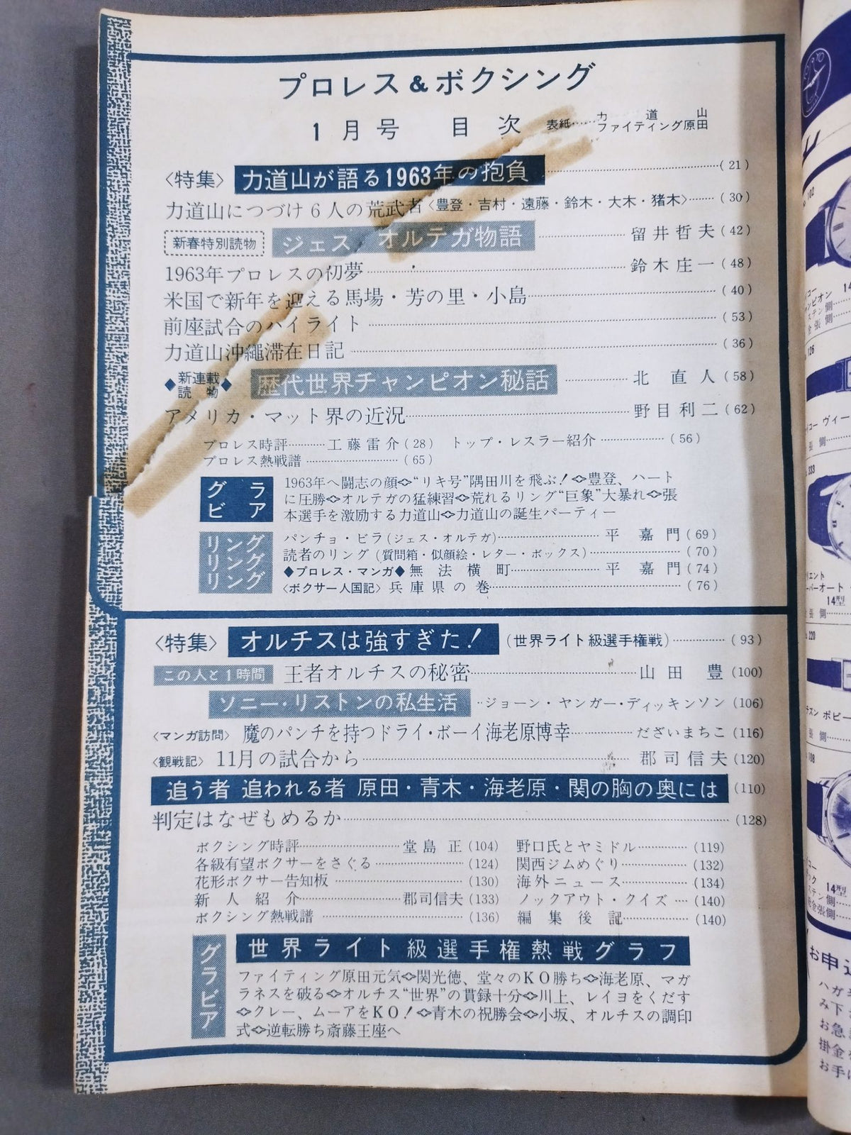 プロレス&ボクシング 1963年1月号