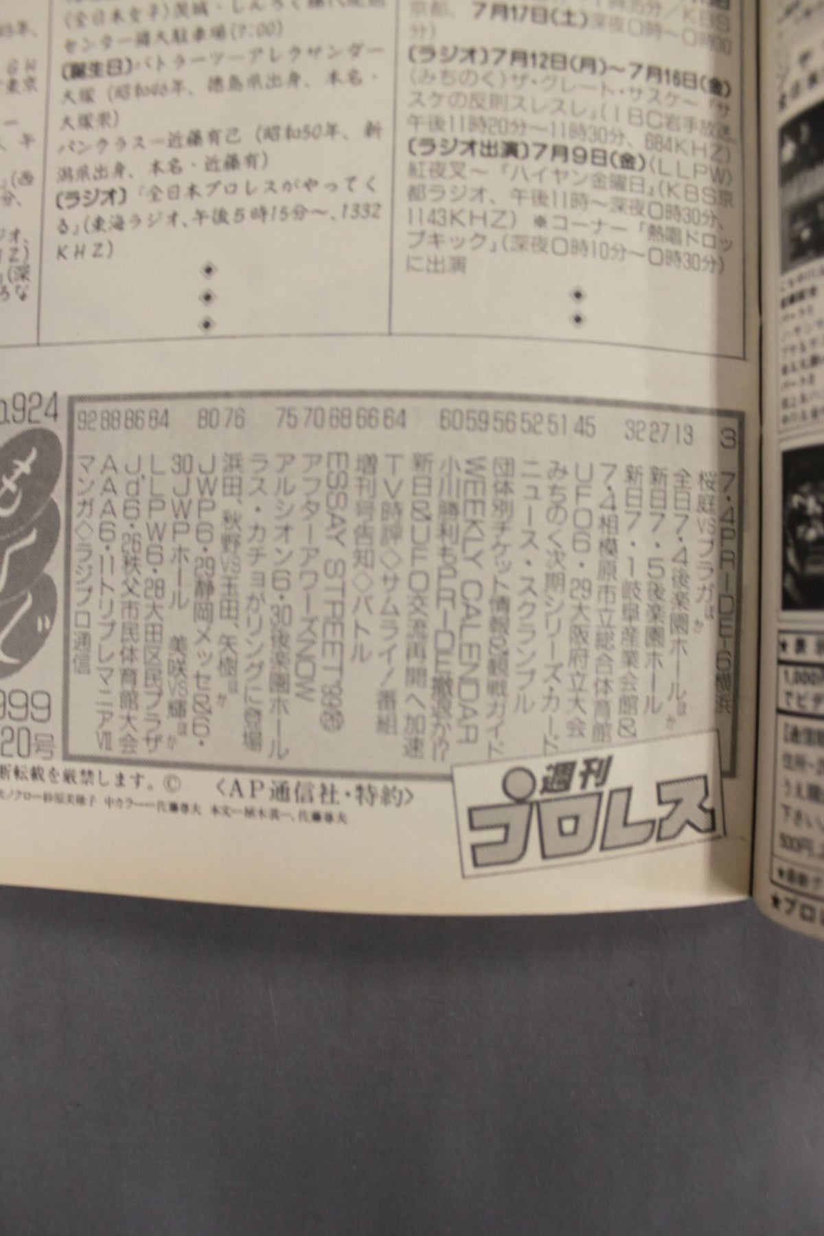 週刊プロレス924