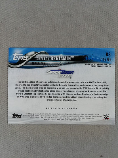 2018 WWE topps Shelton Benjamin Official autographed card