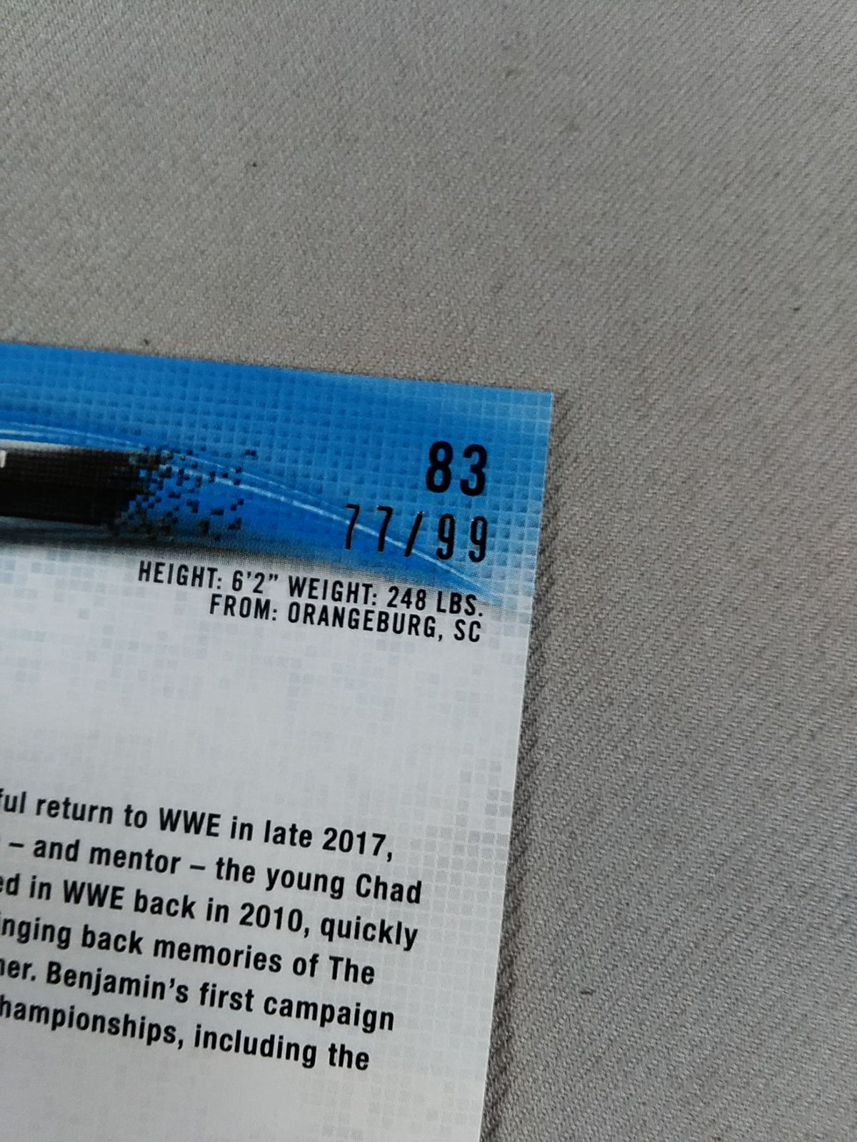 2018 WWE topps Shelton Benjamin Official autographed card