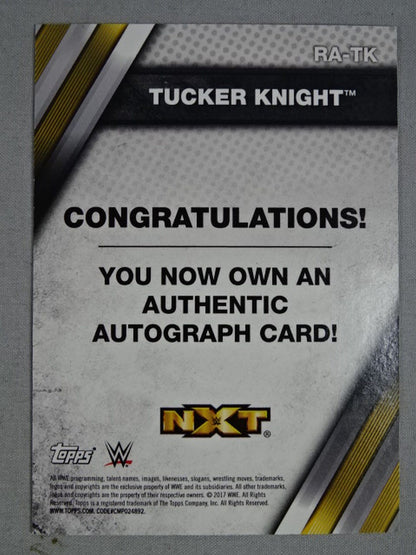 2017 topps NXT Tucker Knight Official Autographed Card