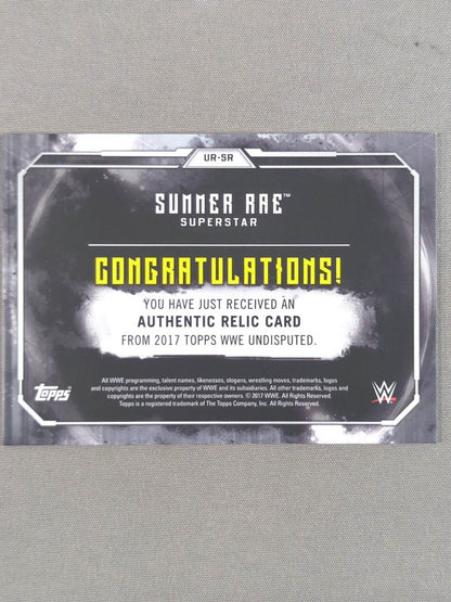 2017 WWE topps Summer Ray Official Relic Card (Costume)