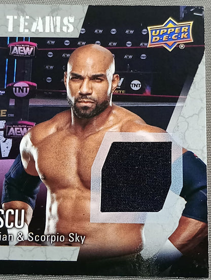 2021 AEW UPPER DECK SCU Frankie Kazarian & Scorpio Sky Official Relic Card (Costume)