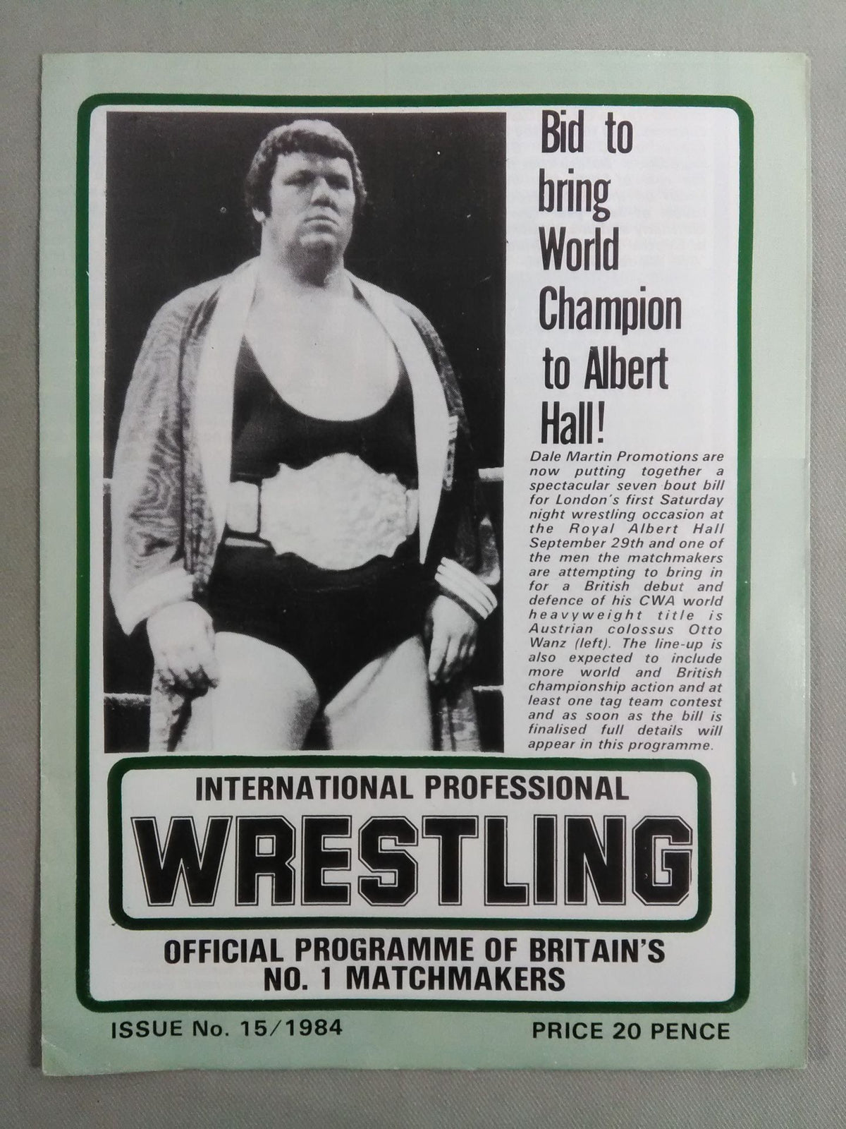 INTERNATIONAL PROFESSIONAL Wrestling  No.15