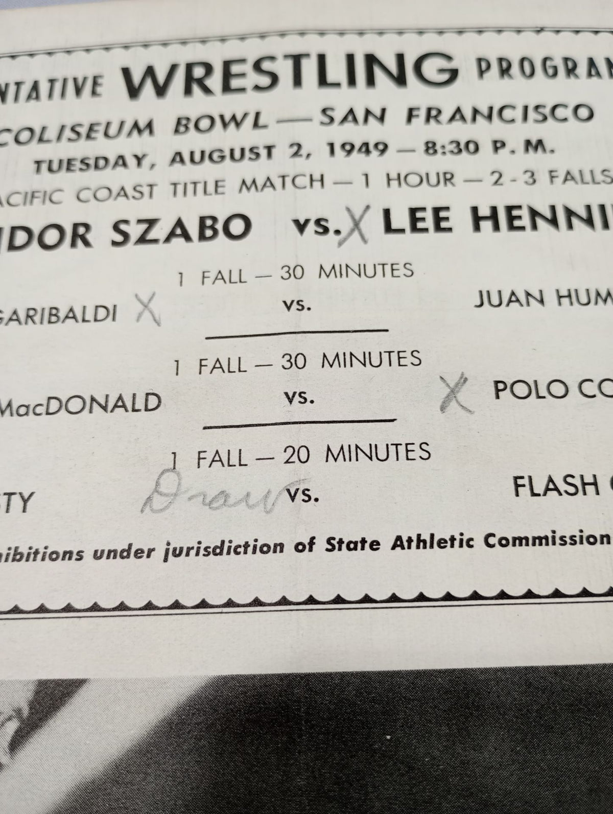 Coliseum Wrestling  NEWS(1949.8.2)