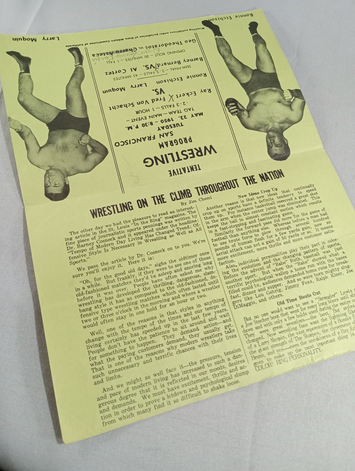 West Coast Wrestling  News (May 23, 1950)