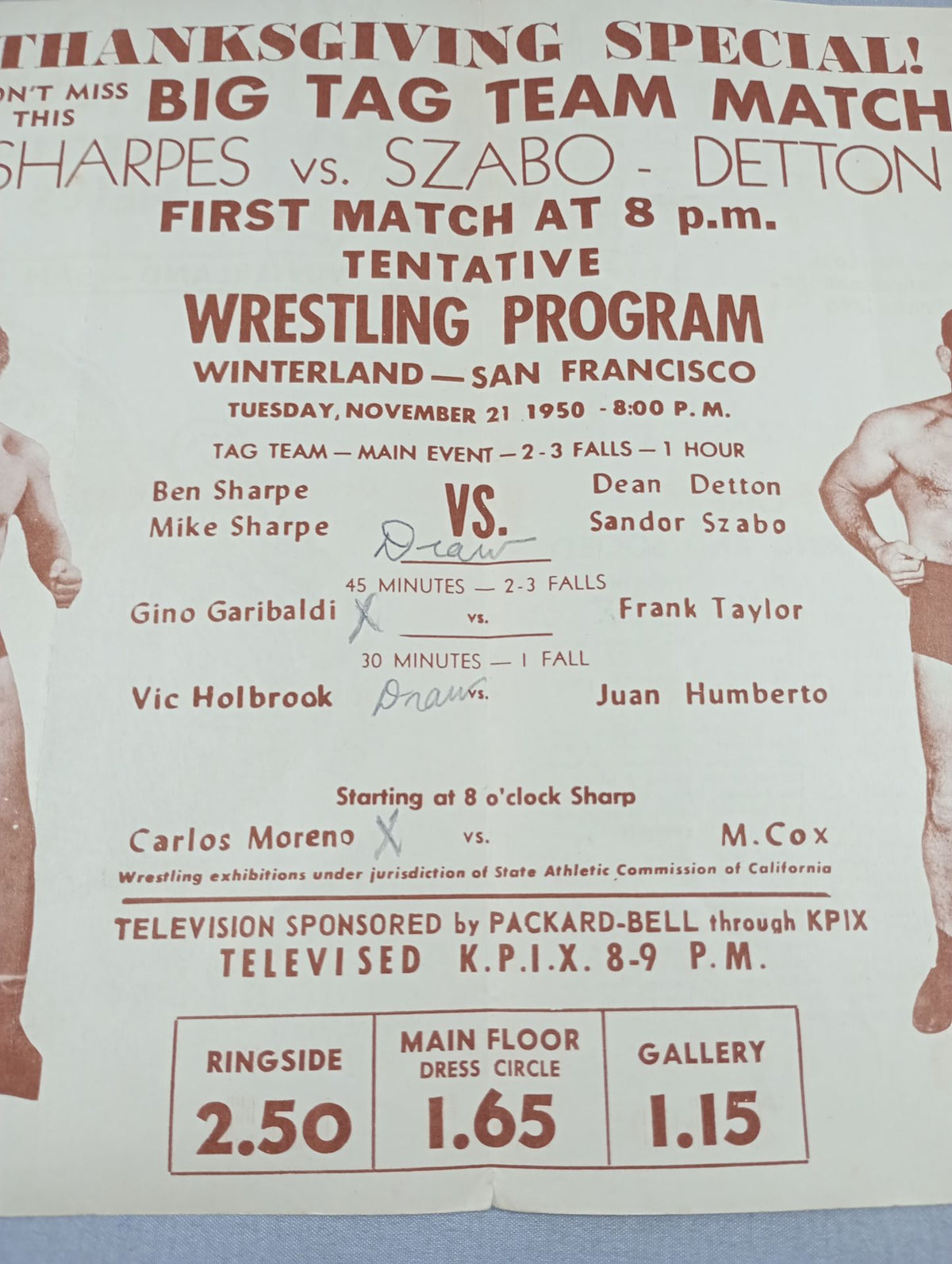 West Coast Wrestling  News (1950.11.21)