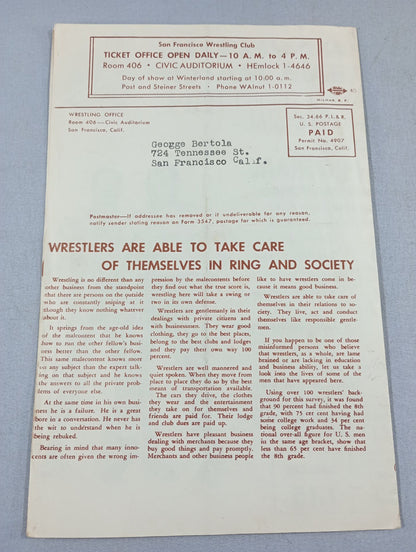 West Coast Wrestling  News (1950.11.21)