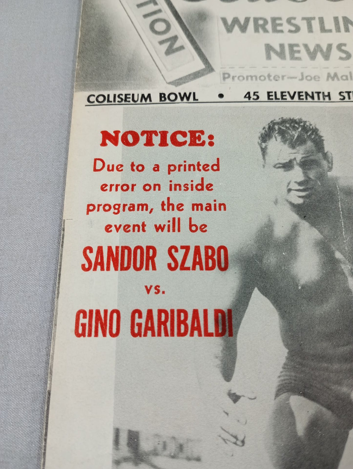 Coliseum Wrestling  NEWS(1949.7.19)