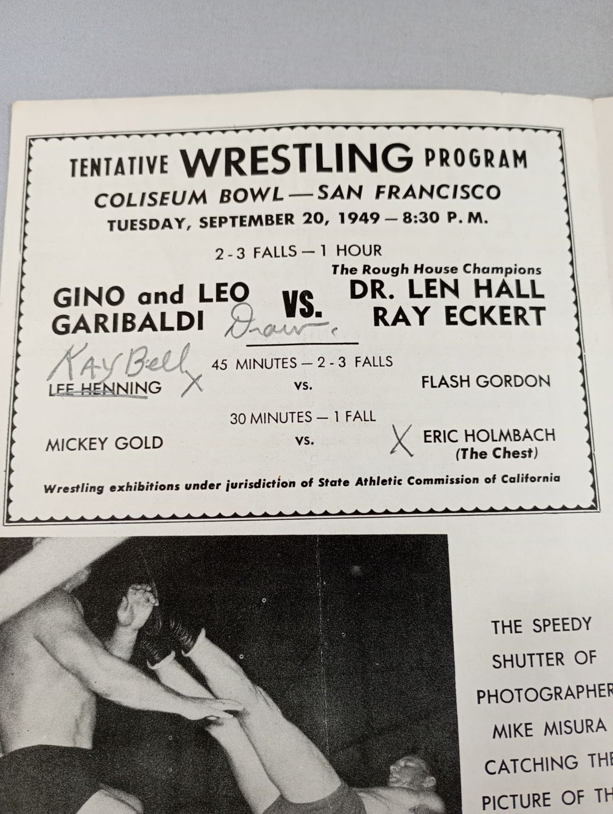 Coliseum Wrestling  NEWS(1949.9.20)