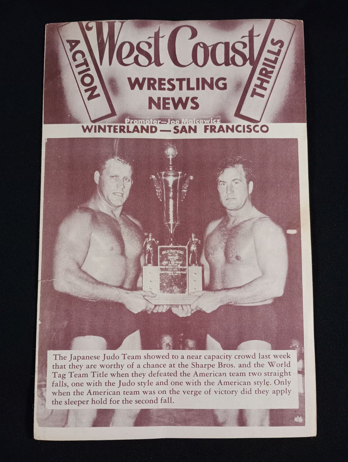 ★ Masahiko Kimura & Toshio ★ Yamaguchi West Coast Wrestling News (1952.4.1)