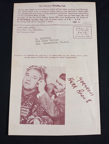 ★ Masahiko Kimura & Toshio ★ Yamaguchi West Coast Wrestling News (1952.4.1)