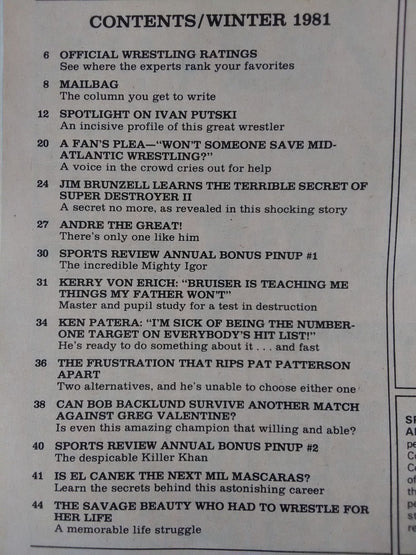 SPORTS REVIEW Wrestling 1981年Winter