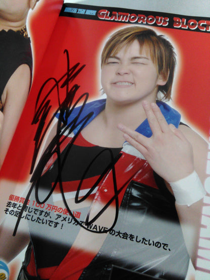 [Ryo Mizunami  hand signed autograph ] Pro-wrestling  WAVE Official Brochure vol.63