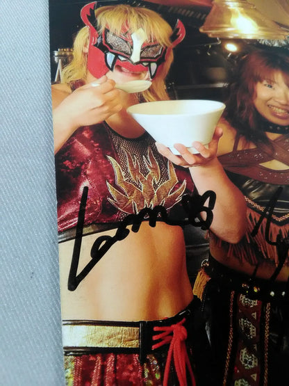 [2 fighters hand signed autograph Noodle Pro!! 2 Pro Wrestling  and Ramen Friendship Tag!~Tunny Family Former FINA