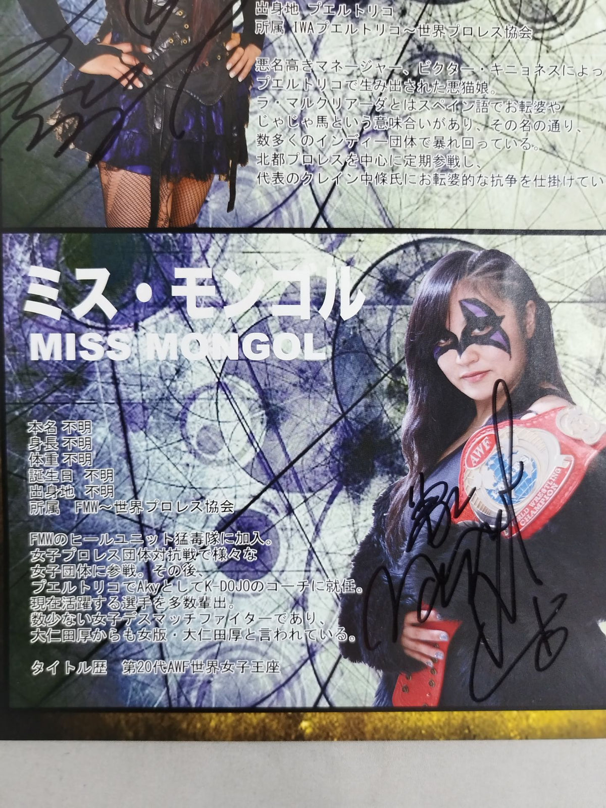 【ミス・モンゴル 直筆サイン入り】世界プロレス協会 OFFICIAL GUIDE BOOK(2014年)
