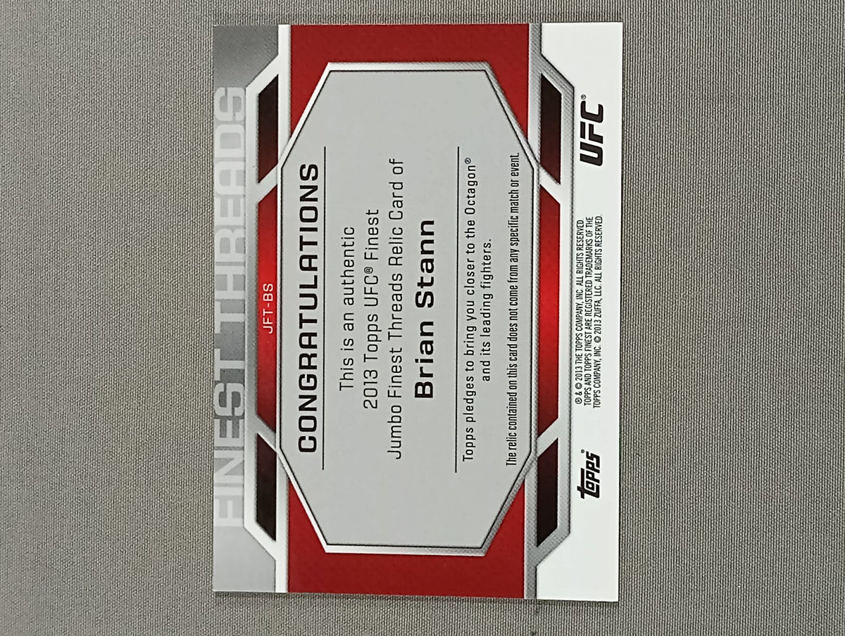 2013 UFC topps Brian Stan Official Relic Card (Costume)