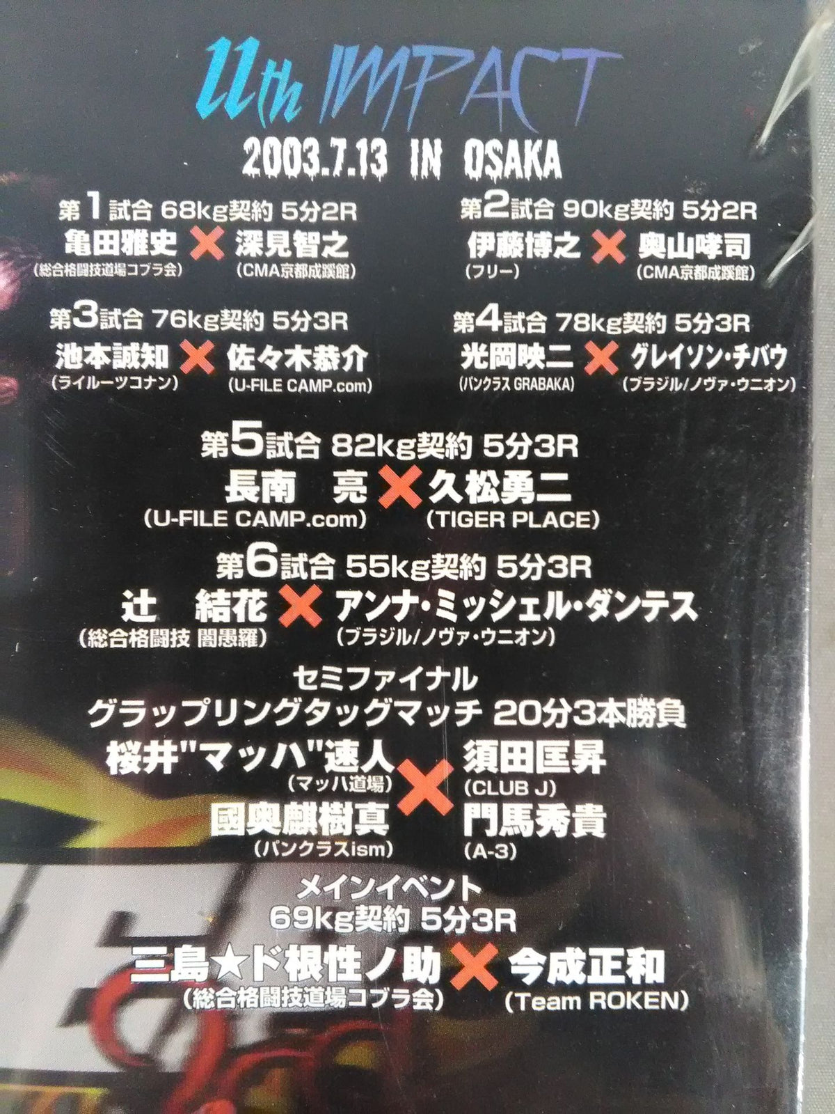 DEEP 2001 INTERNATIONAL 11th&12th impact