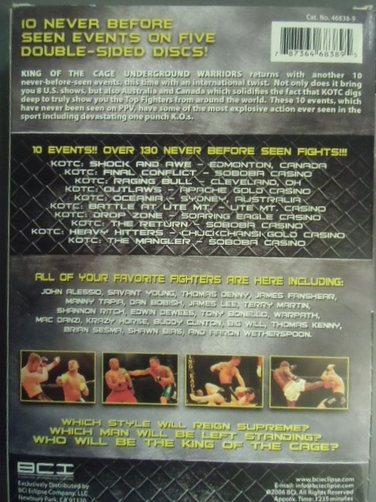 【10EVENT SET】 KING OF THE CAGE UNDERGROUND WARRIORS
