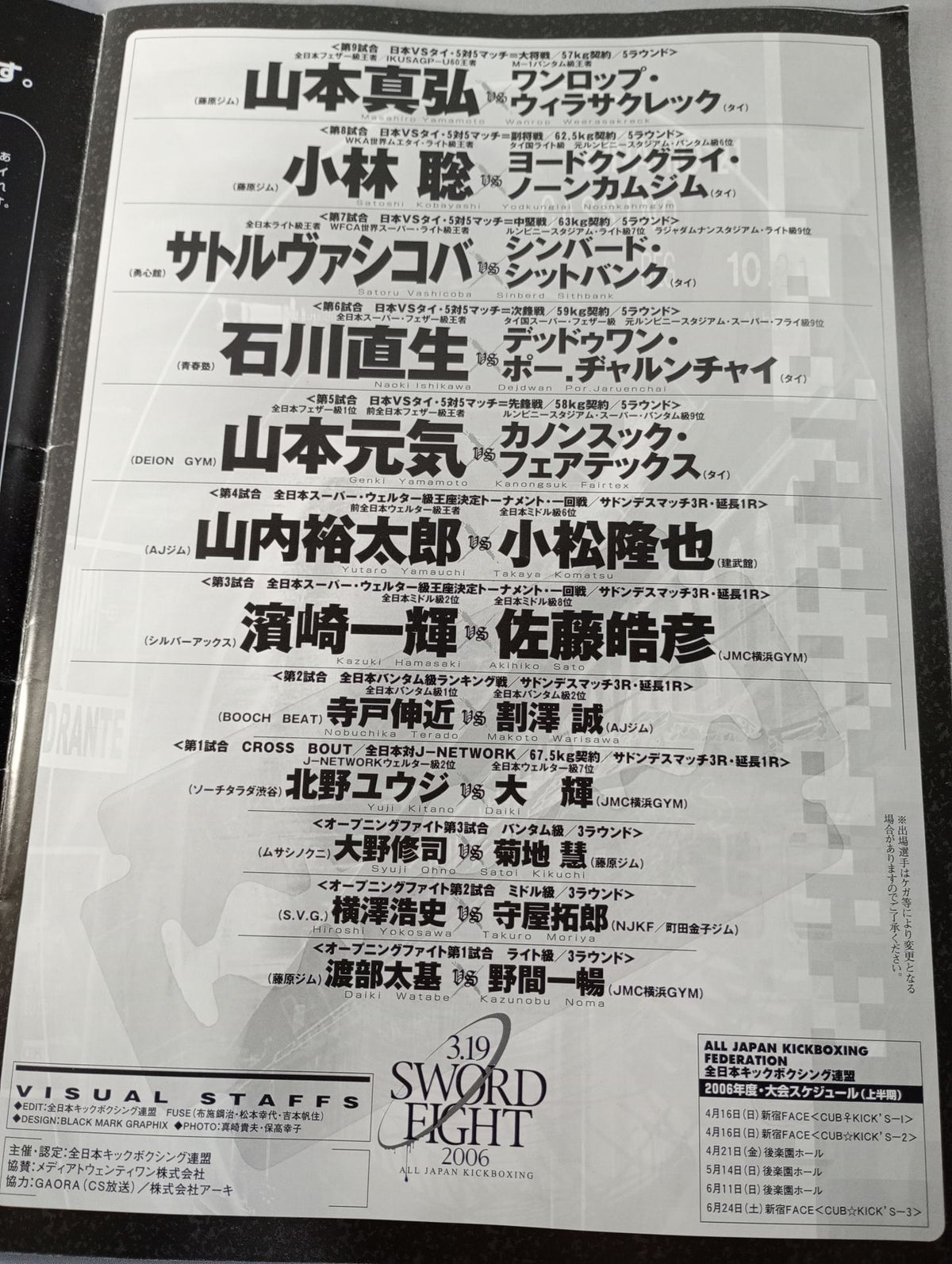 全日本キックボクシング SWORD FIGHT 2006