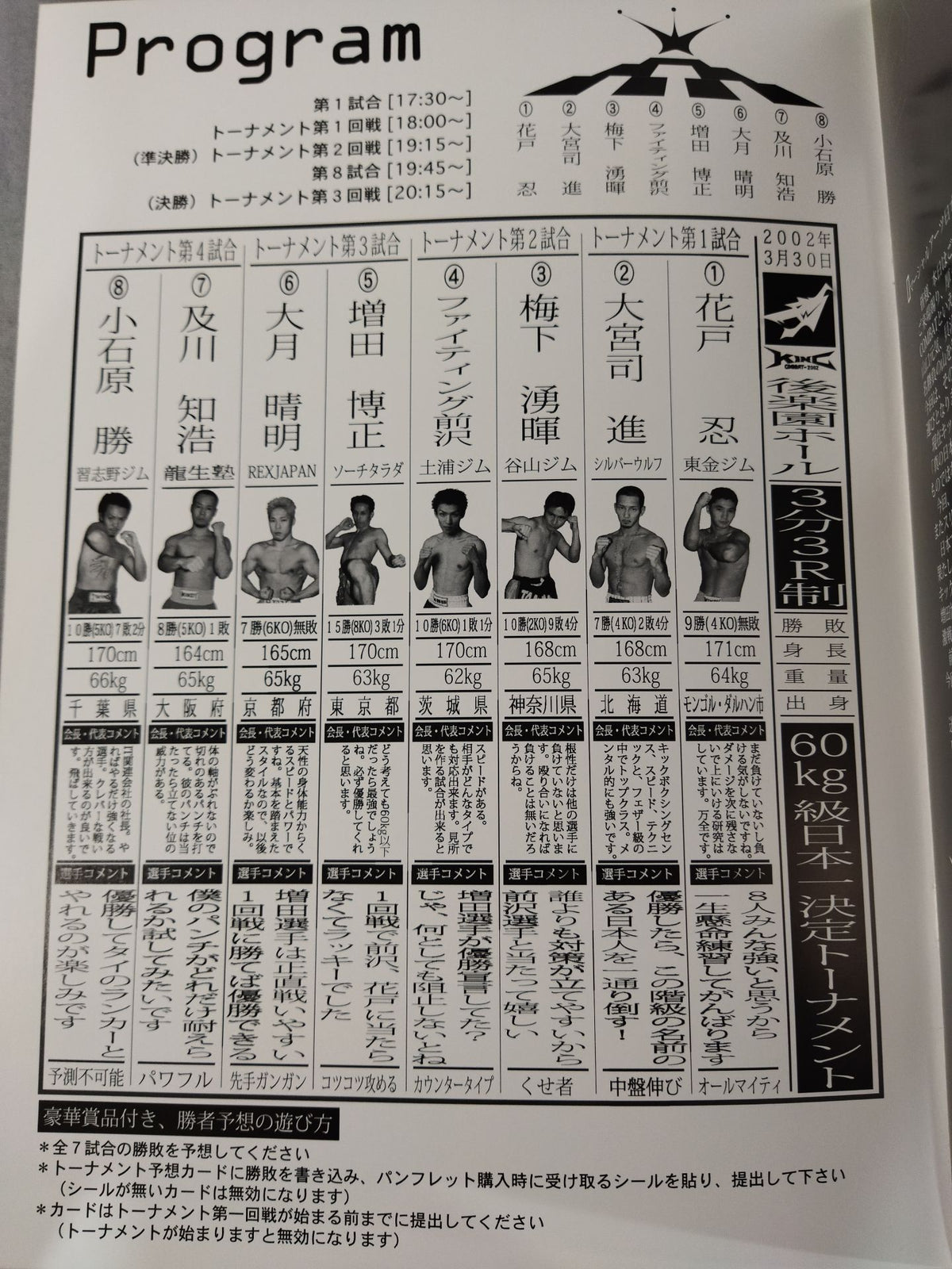 MA Japan Kick KING COMBAT-2002 KICK BOXING 60kg TOURNAMENT Japan Strongest Finals