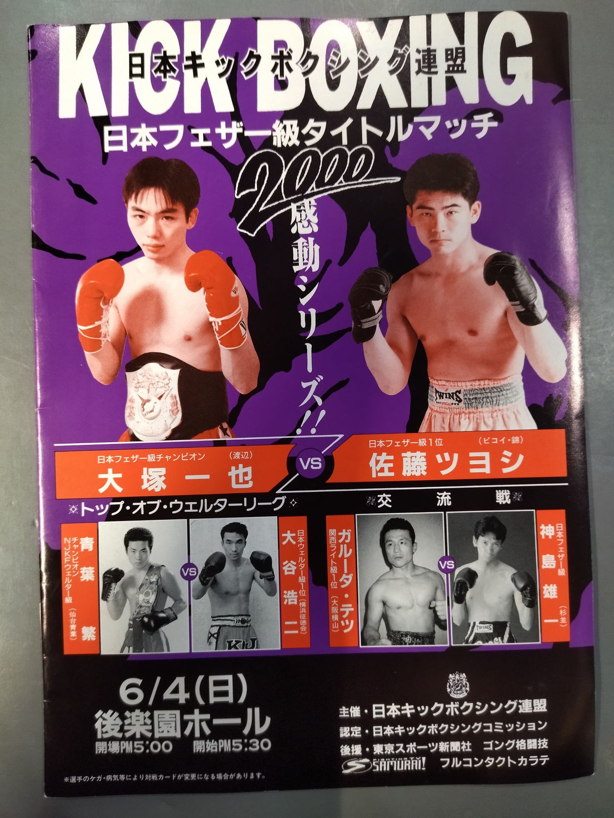 【半券付】日本キックボクシング連盟 2000感動シリーズ!!