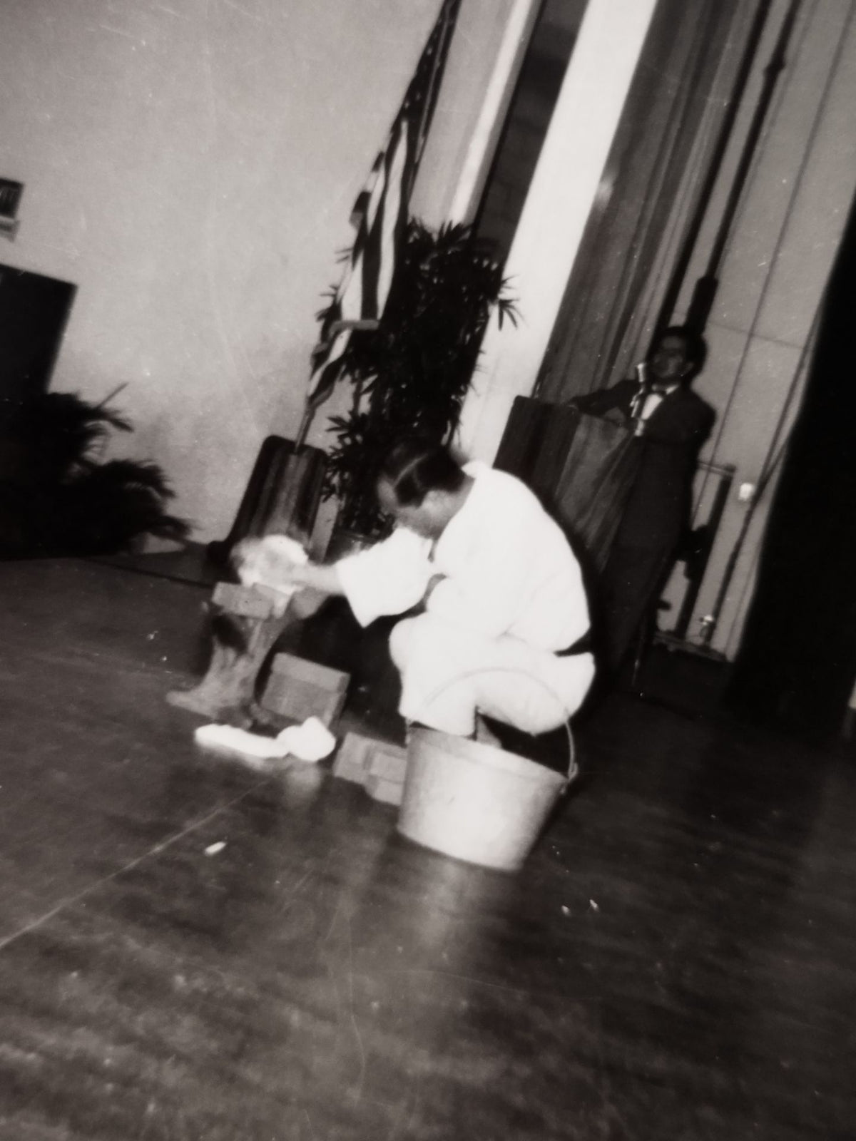 Mas Oyama (Masutatsu Oyama)  Trial demonstration at U.S. military camp Set of 2 Black and White photo 