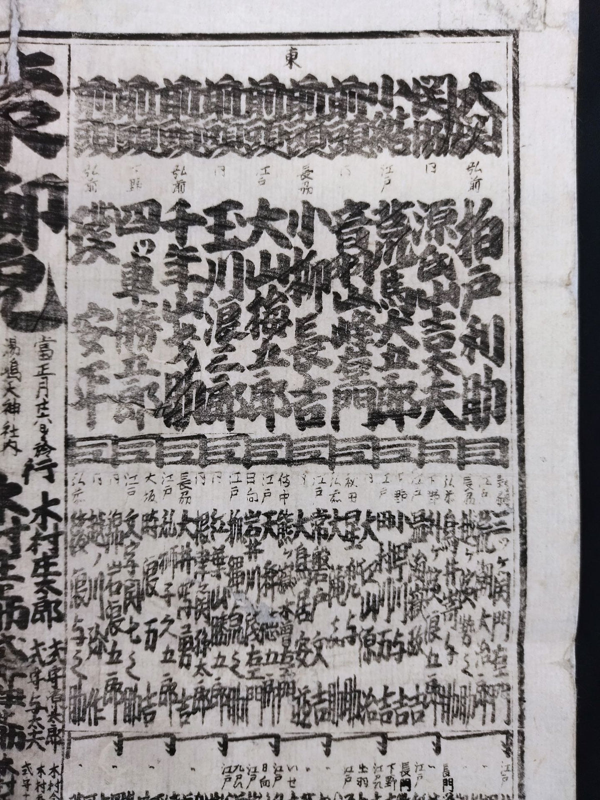 文政七年正月場所 番付表