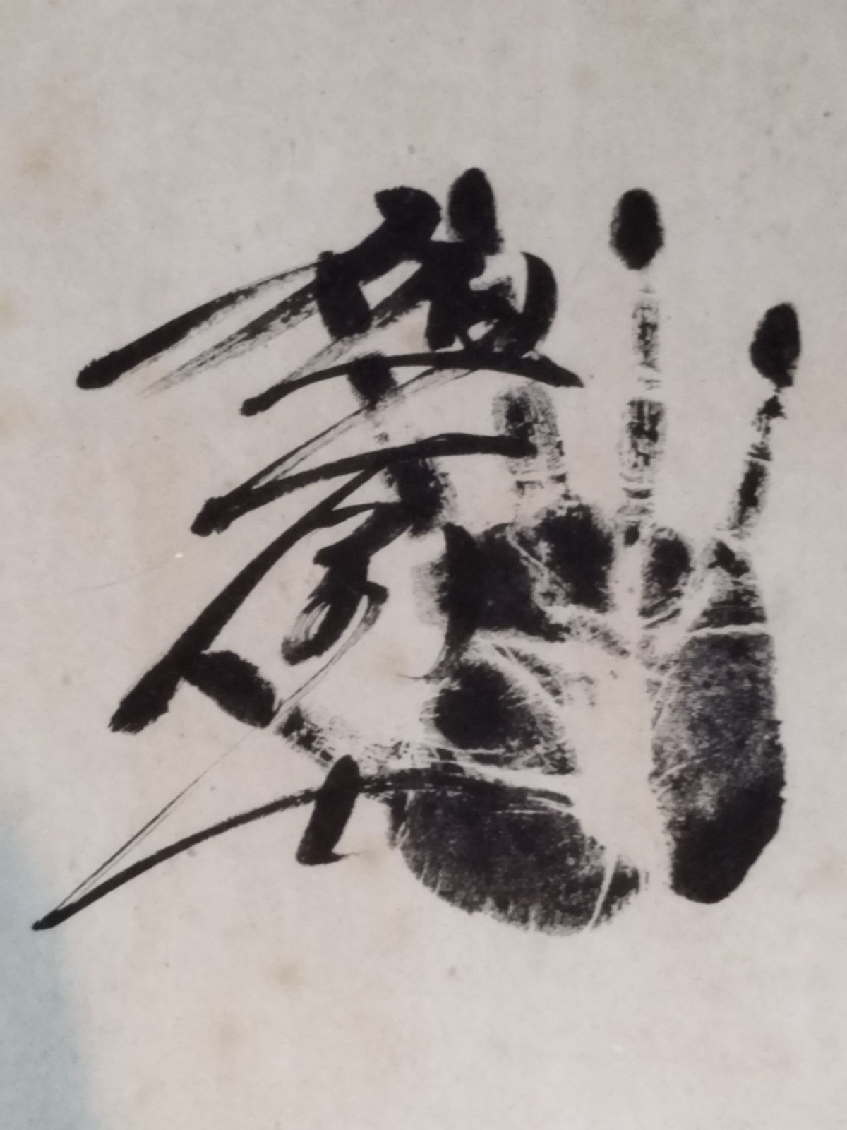 【Onokuni ・Hokutoumi ・ Chiyonofuji , Futahaguro , Asahifuji 】hand signed autograph & ｗｉｔｈ handprint Oblate