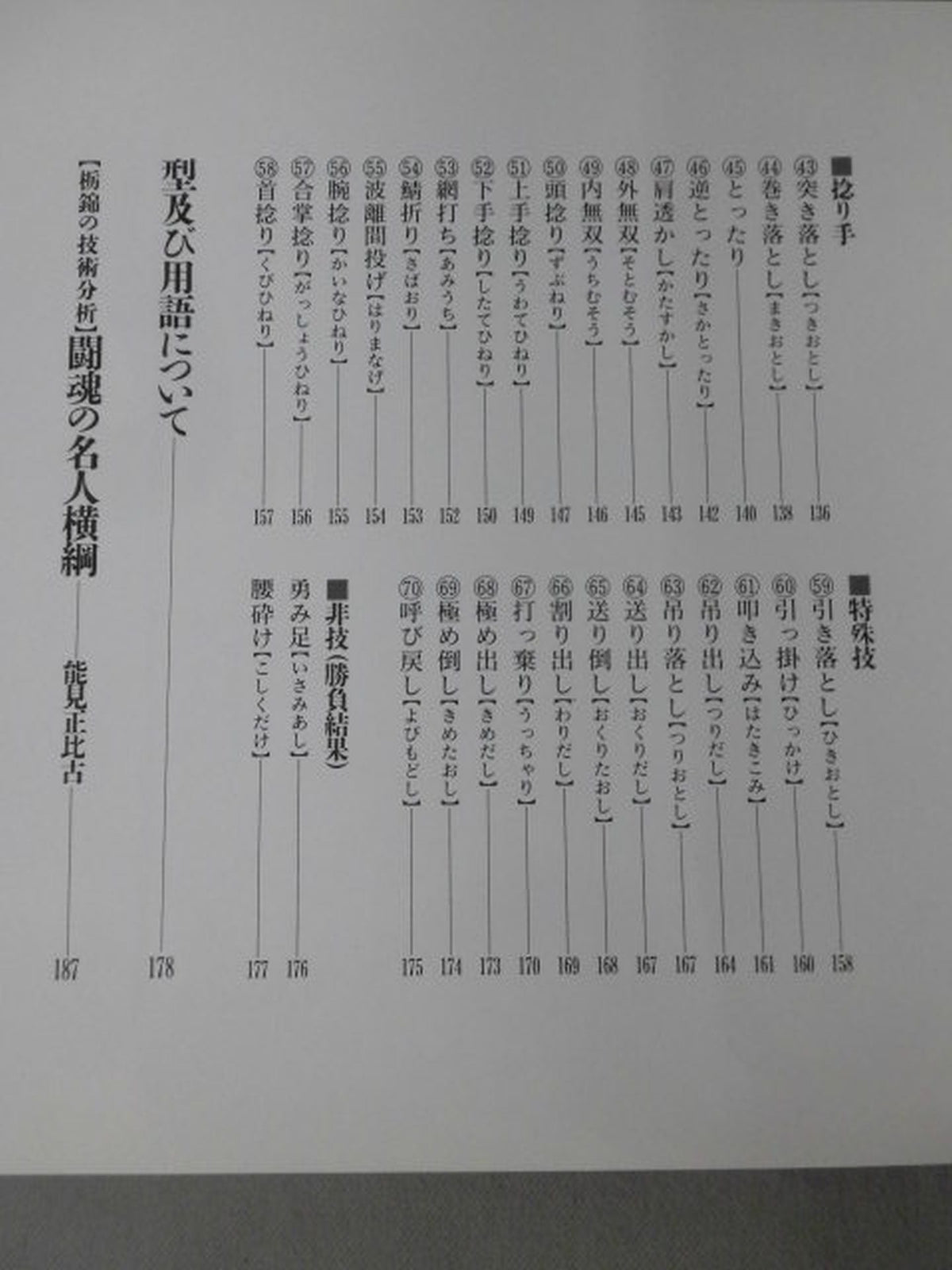 名人栃錦 絶妙の技 相撲技七十手