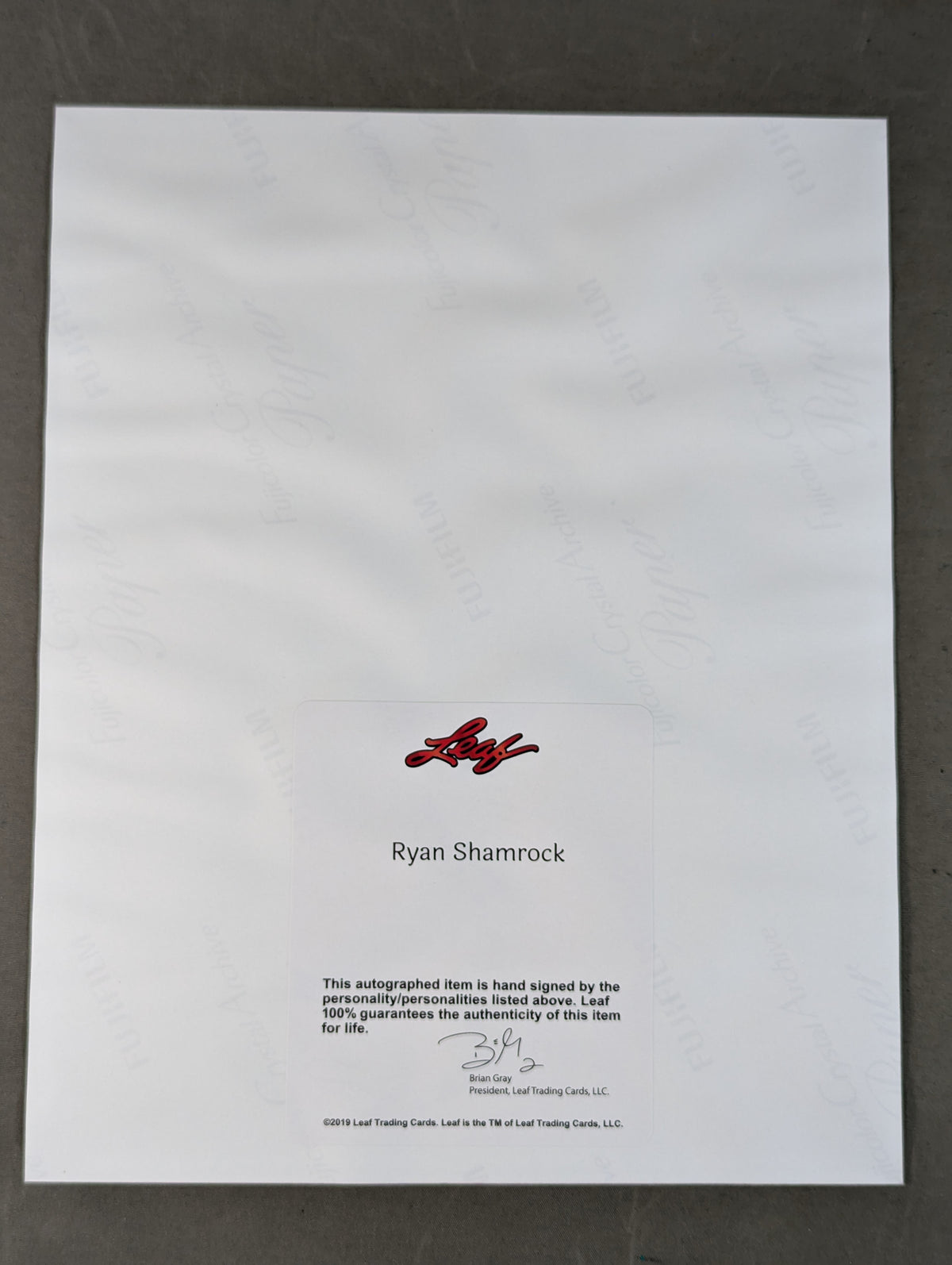★2019 LEAF Wrestling SIGNED PHOTO EDITION★ Ryan Shamrock hand signed autograph Pro-Photo 