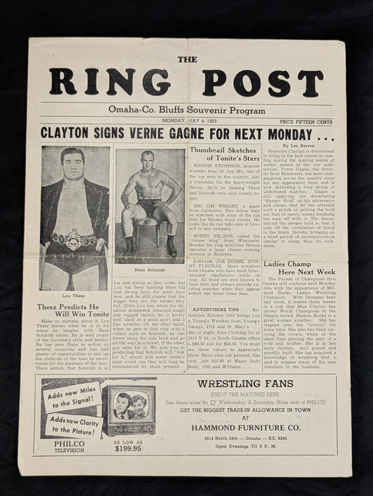 ★テーズvsシュミット NWA戦★ THE RING POST(1953.5.4)