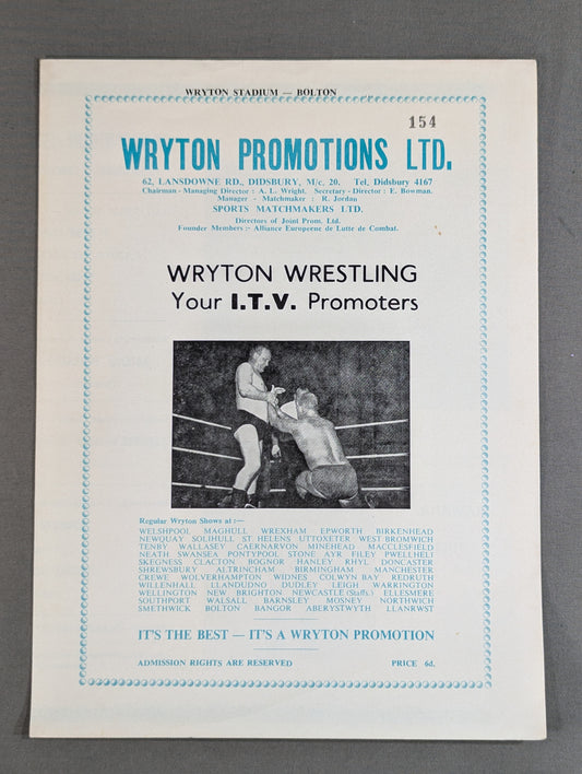 WRYTON PROMOTIONS LTD. (1966.11.4)