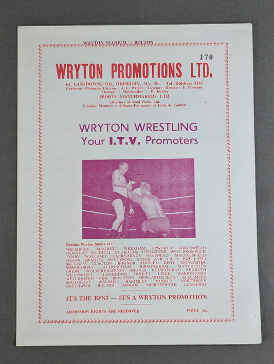 WRYTON PROMOTIONS LTD. (1966.10.14)