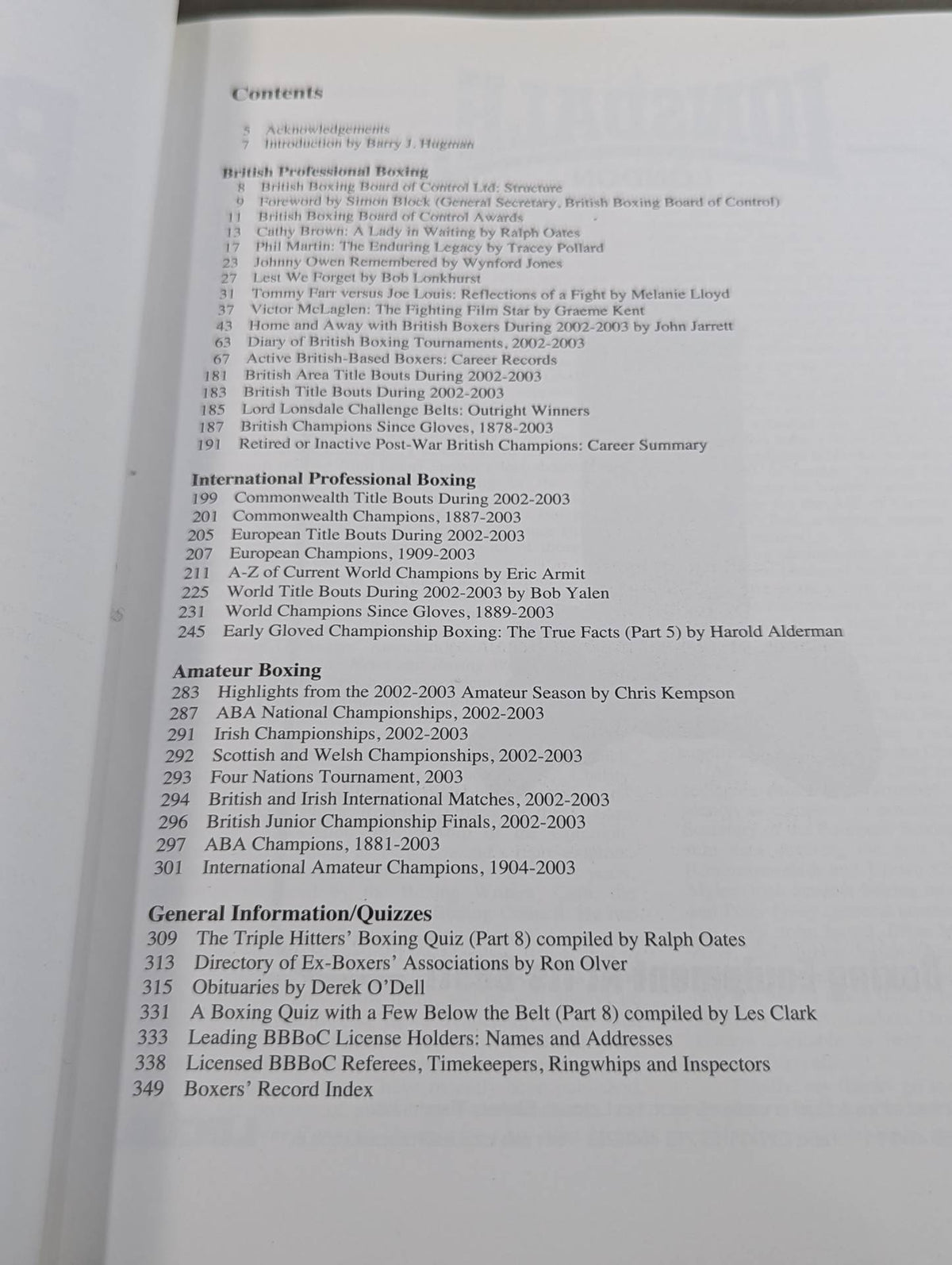 The British Boxing Board of Control Yearbook 2004