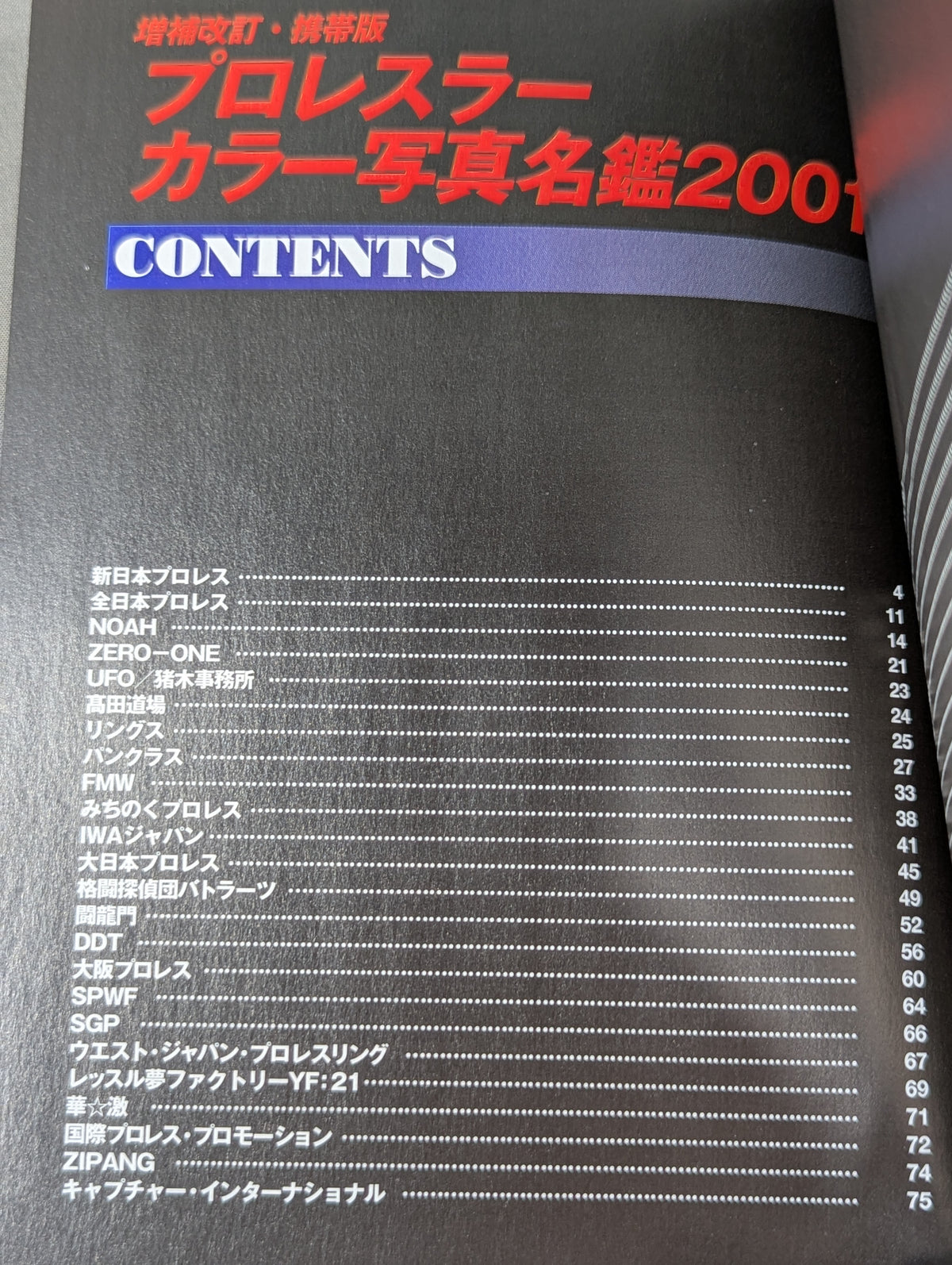 Pro Wrestler Color Photo Directory 2001 [Expanded and Revised, Mobile Version] ]