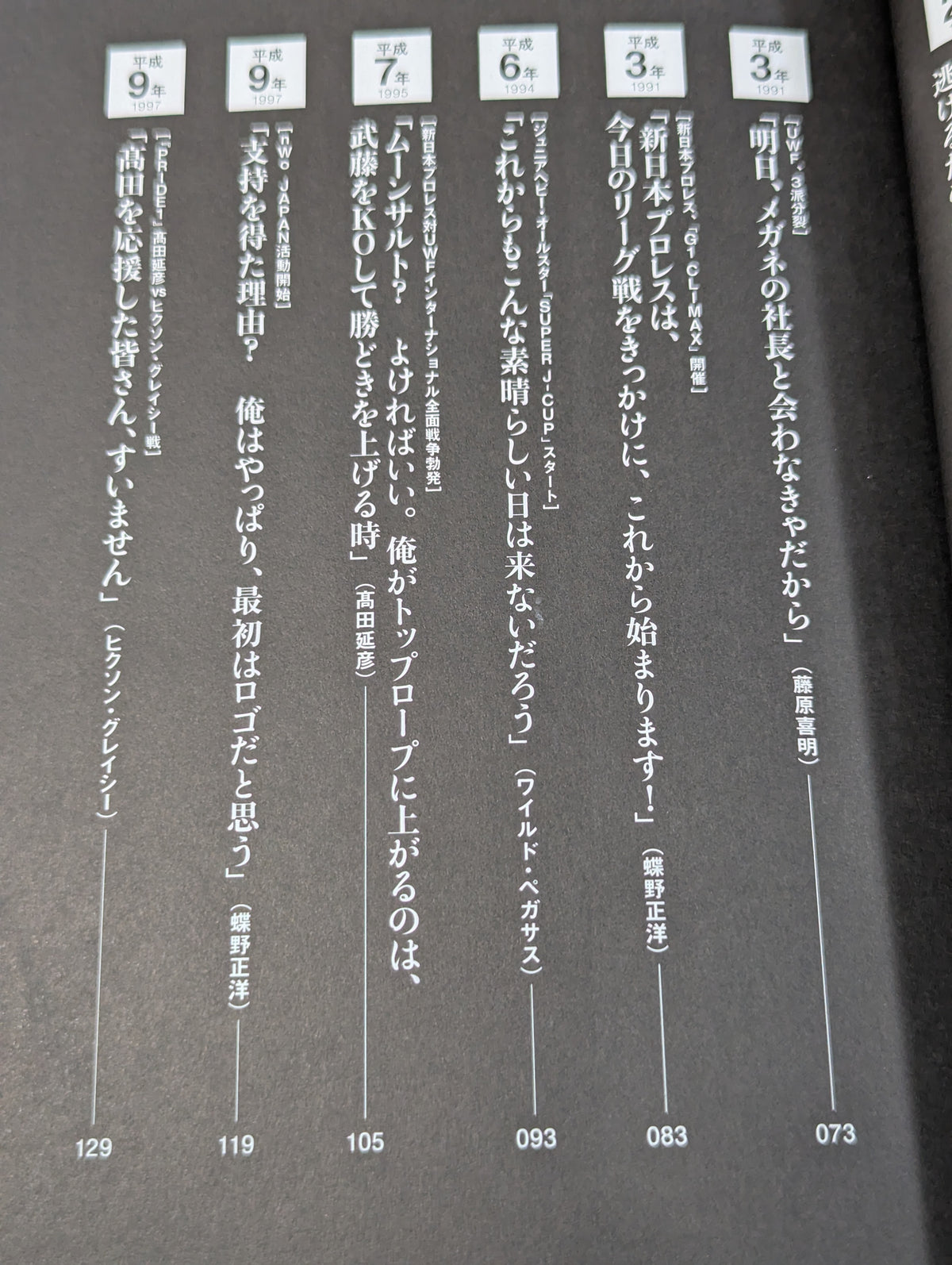 平成プロレス 30の事件簿  知られざる、30の歴史を刻んだ言葉と、その真相