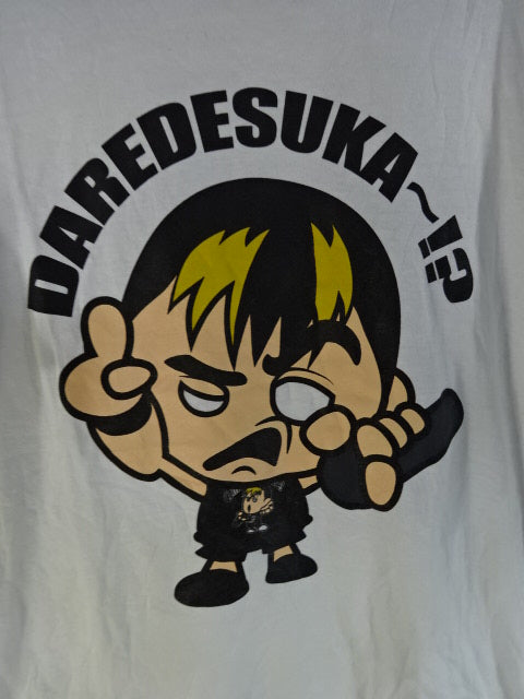 TAKAみちのく DAREDESUKA～!? イラストTシャツ①(ホワイト)