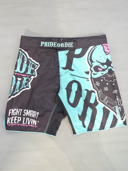 PRiDE or DiE ファイトショーツ⑥(黒×水色)