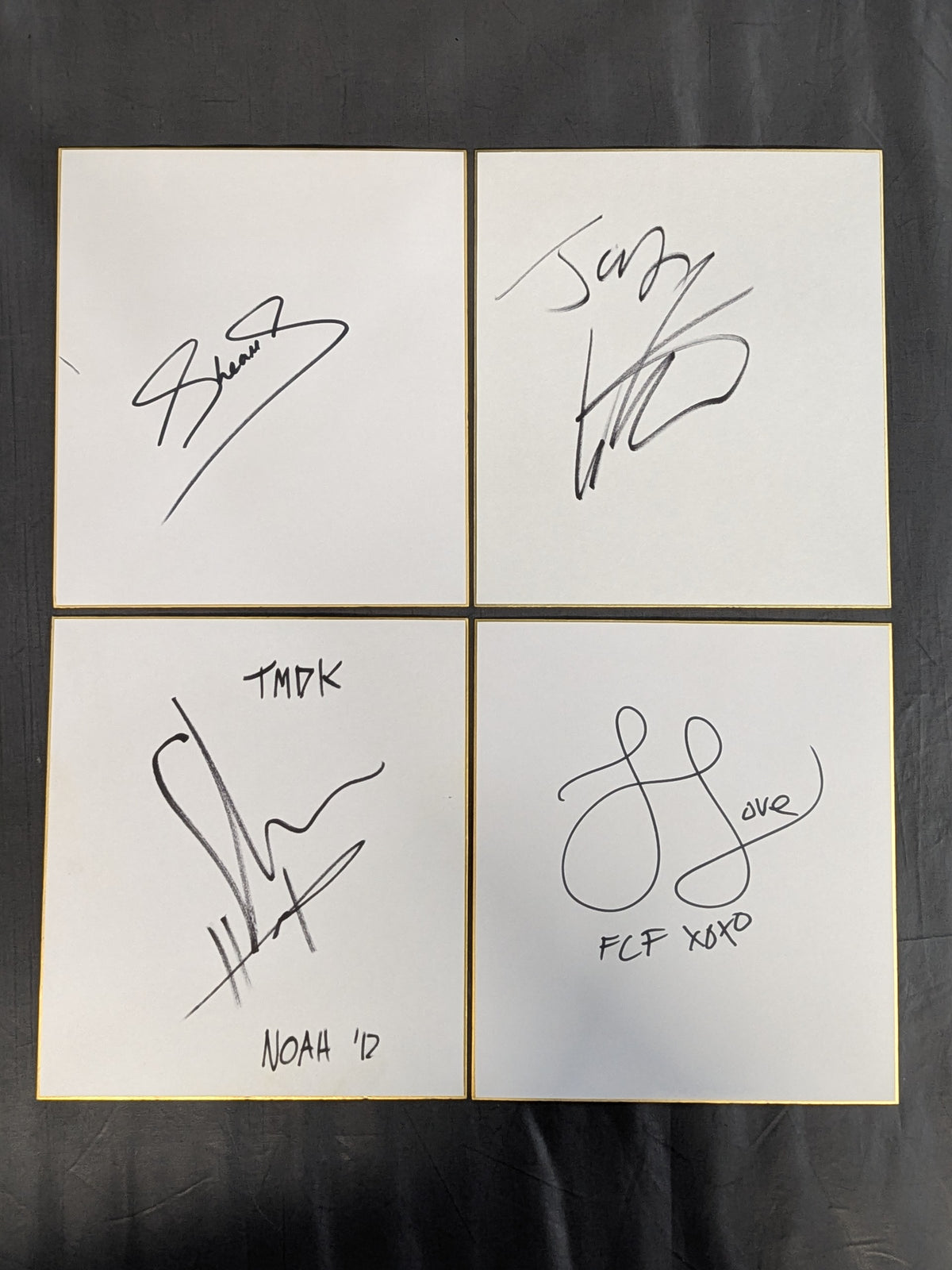 Overseas wrestlers hand signed autograph Shikishi ( Autograph board ) set(3)